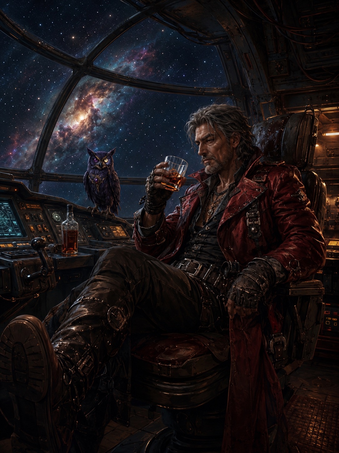 Old Red at a command station with a small dark onboard support unit